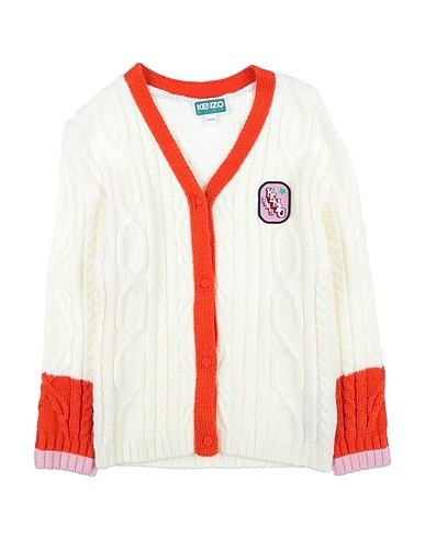 KENZO KIDS Cardigan Off white 90% Acrylic, 10% Wool