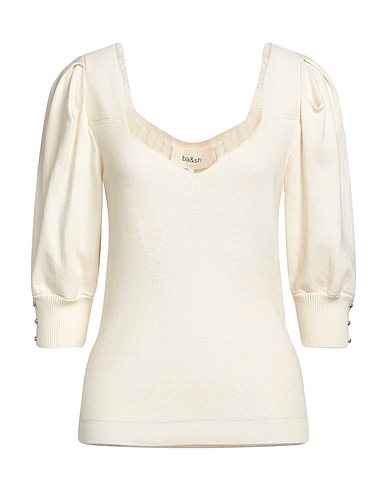 BA&SH Pullover Elfenbein 50% Viskose EcoVero™, 24% Seide, 23% Polyamid, 3% Yakwolle
