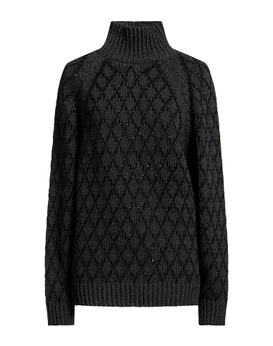 QUIRA Polo neck Charcoal 76% Virgin Wool, 14% Cashmere, 7% Mohair wool, 3% Polyamide