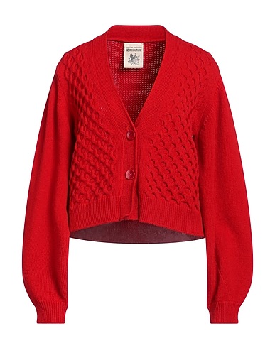 SEMICOUTURE Cardigan Red 95% Virgin Wool, 5% Cashmere