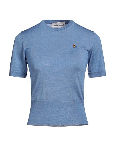 VIVIENNE WESTWOOD Jumper Pastel blue 70% Wool, 30% Silk