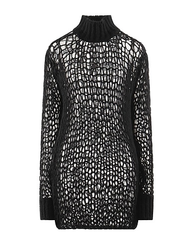 ANN DEMEULEMEESTER Turtleneck Black 84% Virgin Wool, 16% Polyamide