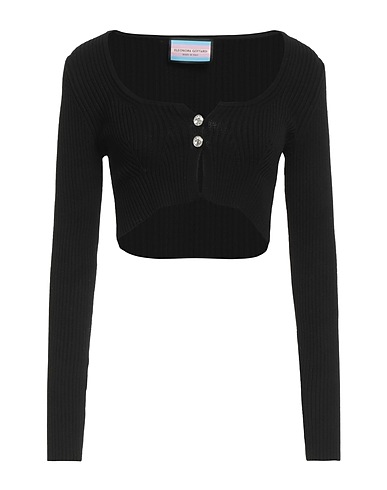 ELEONORA GOTTARDI カーディガン ブラック レーヨン 70% / ポリエステル 30%