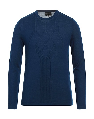 EMPORIO ARMANI Jumper Navy blue 100% Virgin Wool