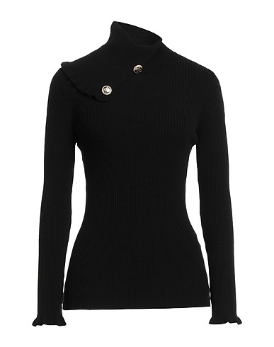 SIMONA CORSELLINI Rollkragenpullover Schwarz 70% Viskose, 30% Polyester