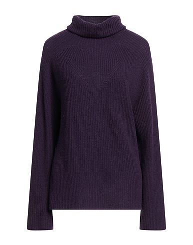 ALPHA STUDIO Polo neck Dark purple 40% Recycled wool, 30% EcoVero™ viscose, 20% Recycled polyamide, 10% Recycled cashmere