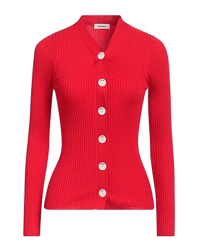 SANDRO Cardigan Red 51% Viscose, 25% Lyocell, 15% Polyamide, 9% Silk
