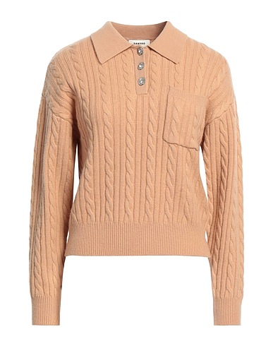 SANDRO Jumper Camel 93% Wool, 7% Cashmere