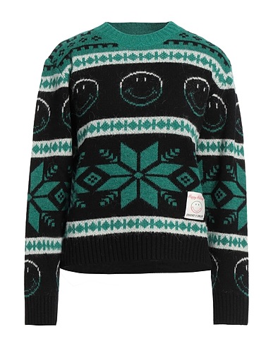 SANDRO Sweater X SMILEY Green 56% Wool, 14% Acrylic, 12% Polyamide, 11% Alpaca wool, 7% Cashmere
