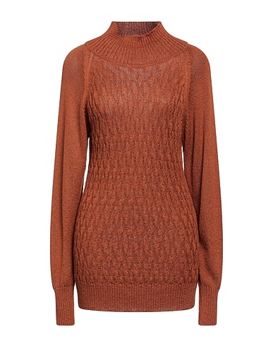 CRISTINA GAVIOLI Polo neck Tan 80% Viscose, 11% Polyester, 9% Polyamide