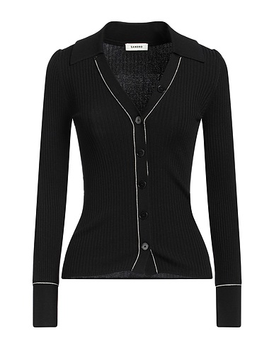 SANDRO Cardigan Black 51% Viscose, 25% Lyocell, 16% Polyamide, 8% Silk