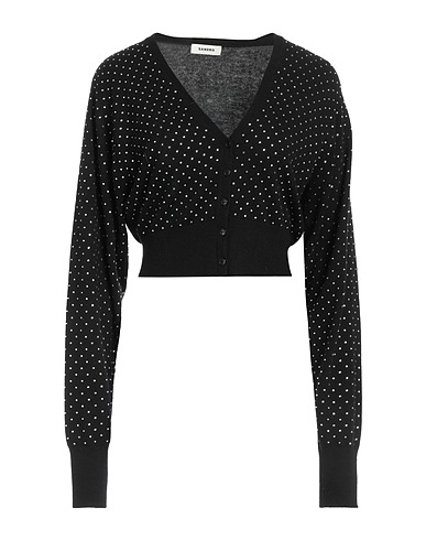 SANDRO Cardigan Black 59% Wool, 34% Polyamide, 7% Cashmere, Glass