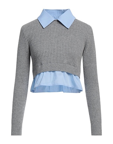 SANDRO Sweater Light grey 94% Wool, 6% Cashmere, Cotton