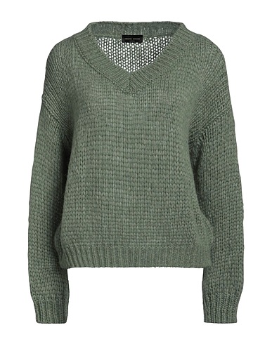 ROBERTO COLLINA Sweater Sage green 68% Baby alpaca wool, 22% Nylon, 10% Wool