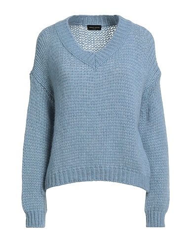 ROBERTO COLLINA Sweater Slate blue 68% Baby alpaca wool, 22% Nylon, 10% Wool