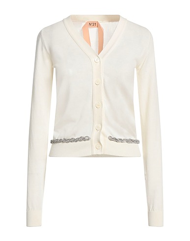 N°21 Cardigan Avorio 100% Cotone, Madreperla, Vetro, Silicone