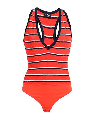 ELISABETTA FRANCHI TOPWEAR Coral 65% Cotton, 35% Polyamide, Elastane