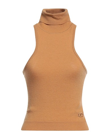 ELISABETTA FRANCHI Polo neck Camel 38% Polyester, 25% Wool, 17% Acrylic, 17% Polyamide, 3% Elastane