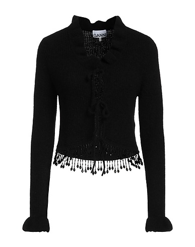 GANNI Cardigan Black 32% Merino Wool, 32% Alpaca wool, 30% Polyamide, 6% Elastane