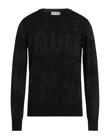 MCQUEEN Sweater Black 62% Wool, 34% Viscose, 3% Polyamide, 1% Elastane