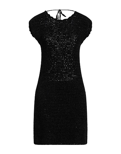 GANNI Vestito corto Nero 50% Poliestere riciclato, 50% Poliestere