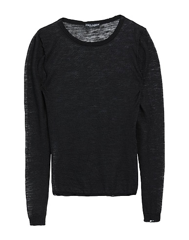 DOLCE&GABBANA Pullover Nero 55% Poliestere, 45% Lino