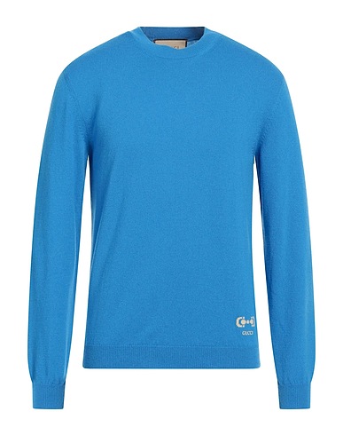GUCCI Maglia in Cachemire Blu chiaro 100% Cachemire, Poliammide, Elastan, Poliestere