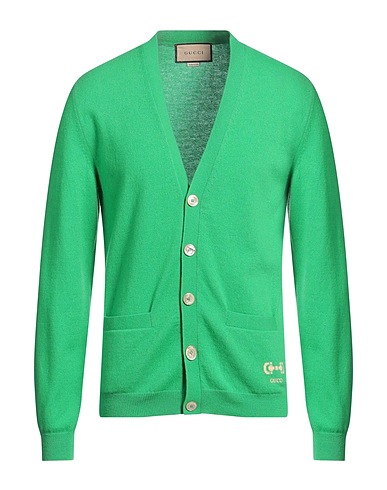GUCCI Cardigan Green 100% Cashmere, Polyamide, Elastane, Polyester