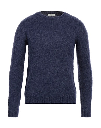 BECOME Jumper Navy blue 42% Acrylic, 30% Polyamide, 14% Wool, 14% Mohair wool