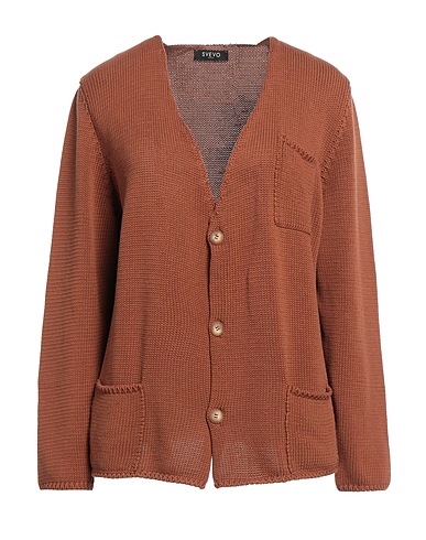 SVEVO Cardigan Brown 100% Cotton