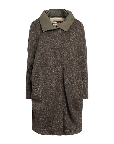 HERNO Coat Khaki 80% Viscose, 20% Metallic fiber, Polyester, Cotton, Acetate