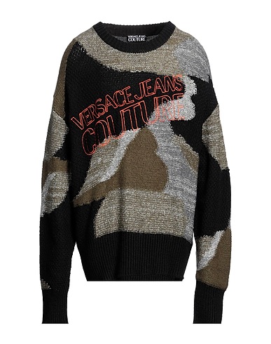 VERSACE JEANS COUTURE Jumper Military green 62% Acrylic, 20% Polyester, 10% Wool, 8% Alpaca wool
