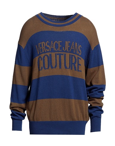 VERSACE JEANS COUTURE Pullover Blu 100% Cotone