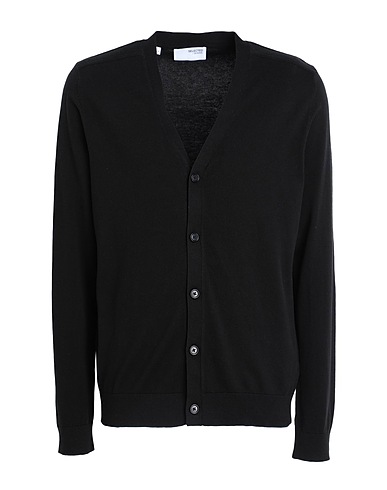 SELECTED HOMME Cardigan Black 100% Pima Cotton