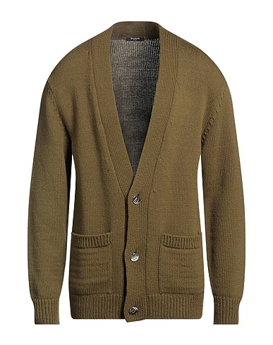 BALMAIN Cardigan Military green 76% Wool, 24% Polyamide