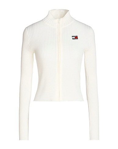 TOMMY JEANS Cardigan White 73% Polyester, 27% Polyamide