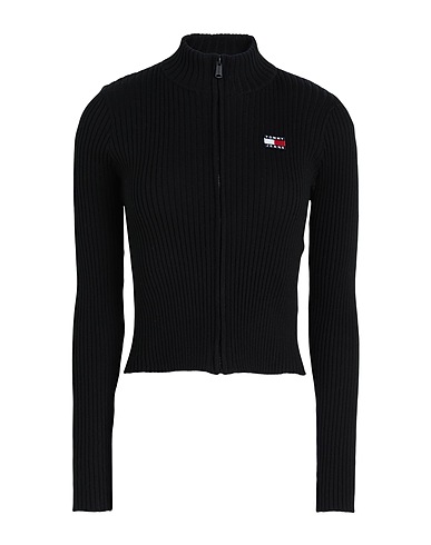 TOMMY JEANS Cardigan Black 73% Polyester, 27% Polyamide