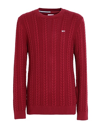 TOMMY JEANS Sweater Burgundy 100% Cotton