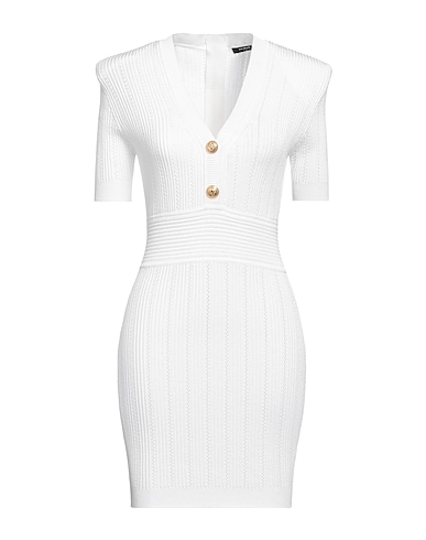 BALMAIN Summer dress BIANCO 83% Viscose, 17% Polyamide