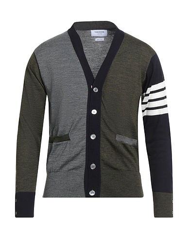 THOM BROWNE Cardigan Grey 100% Wool