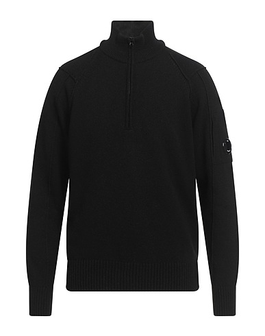 C.P. COMPANY Jumper with zip Black 80% Wool, 20% Polyamide