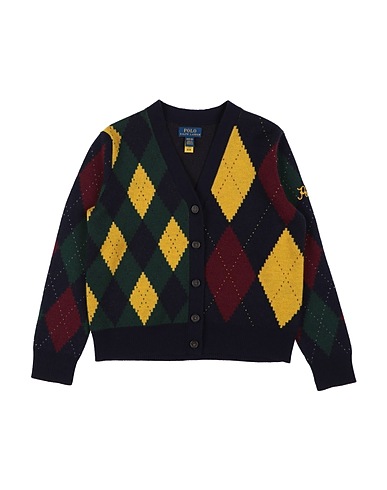 POLO RALPH LAUREN Cardigan Argyle Wool V-Neck Cardigan
 Midnight blue 100% Wool