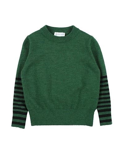 SIMPLE KIDS Pullover Verde scuro 44% Acrilico, 26% Fibre tessili, 25% Nylon, 5% Lana