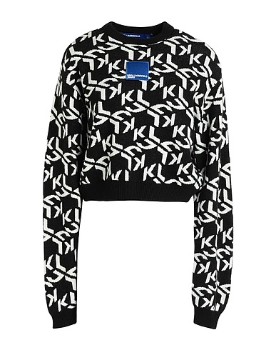 KARL LAGERFELD JEANS Sweater KLJ MONOGRAM JACQUARD SWEATER
 Black 70% Acrylic, 30% Wool