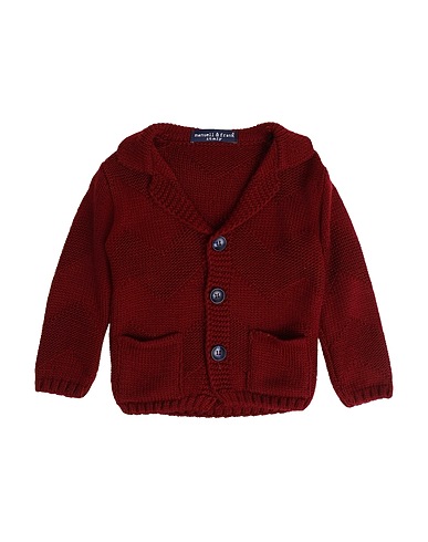 MANUELL & FRANK Cardigan Burgundy 50% Acrylic, 50% Wool