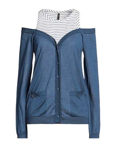 MANILA GRACE Cardigan Slate blue 100% Cotton