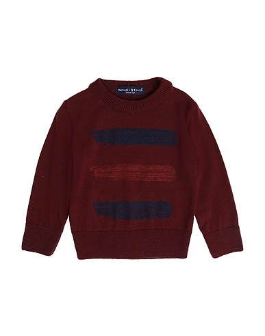 MANUELL & FRANK Sweater Chocolate brown 40% Wool, 32% Polyamide, 25% Acrylic, 3% Elastane