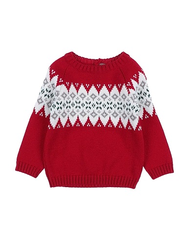 LITTLE BEAR Jumper Red 100% Virgin Wool