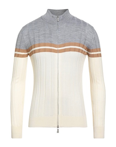 ELEVENTY Pullover mit Zipper  Elfenbein 70% Wolle, 30% Seide
