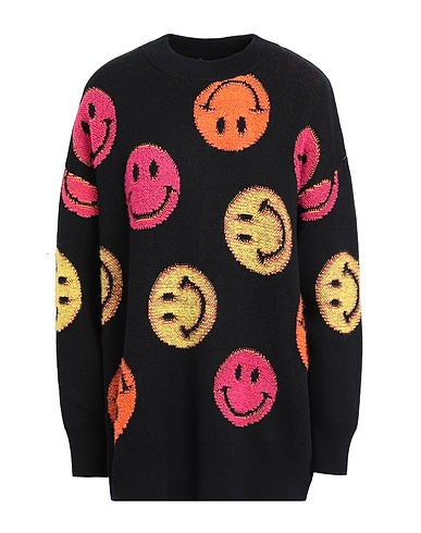 DESIGUAL x SMILEY® Pullover Nero 45% Cotone, 27% Viscosa, 17% Poliestere, 11% Poliammide